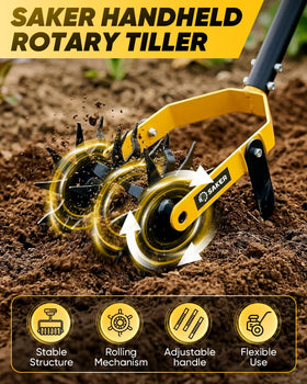 Saker heavy duty steel teeth enhance durability during garden cultivation tasks
