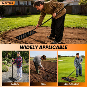 Saker rake enables DIY patio prep and yard leveling projects