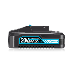 Saker Mini battery 20V-1500mAh powering extended outdoor cuts.
