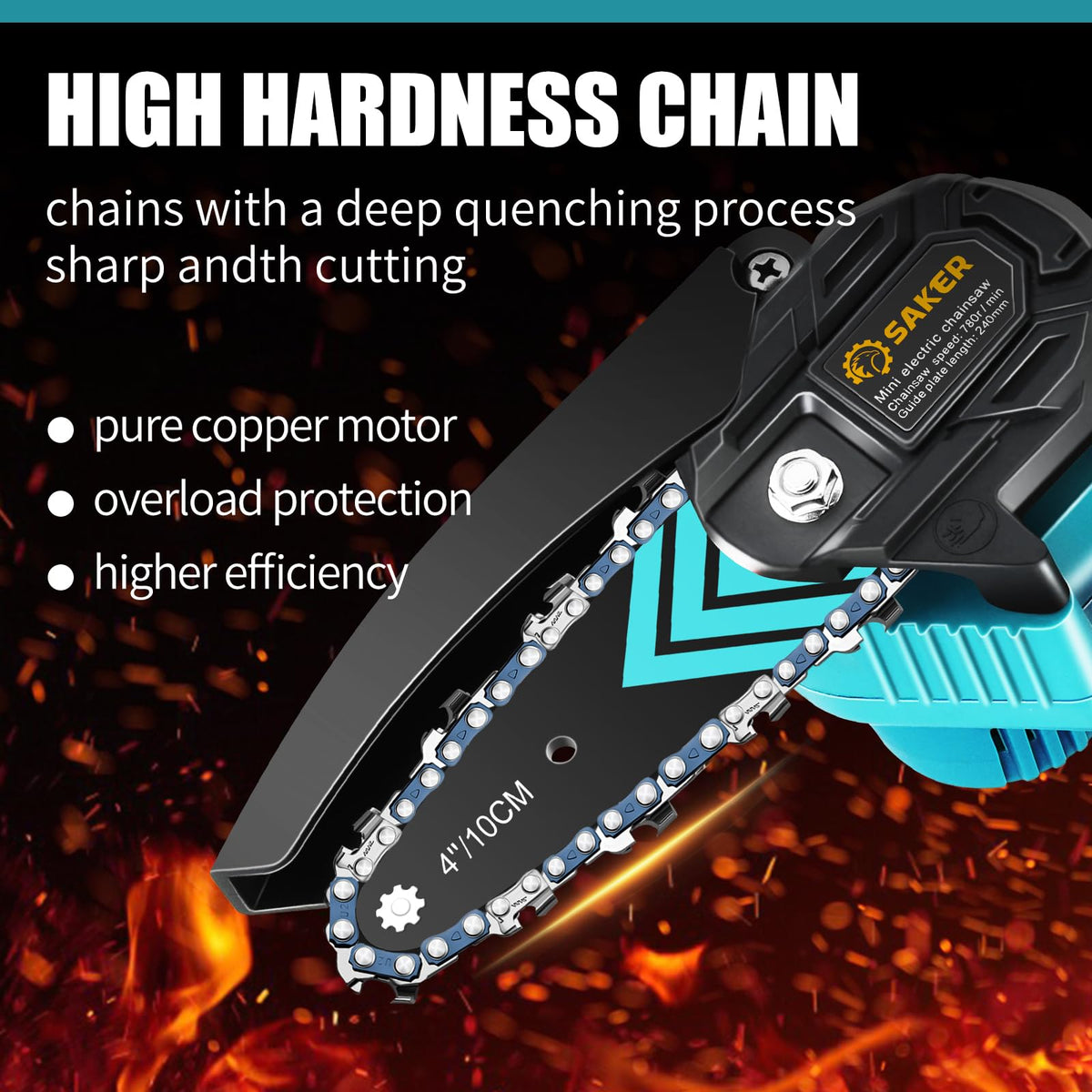 Saker Mini battery lightweight at 0.3 kg for easier handling.