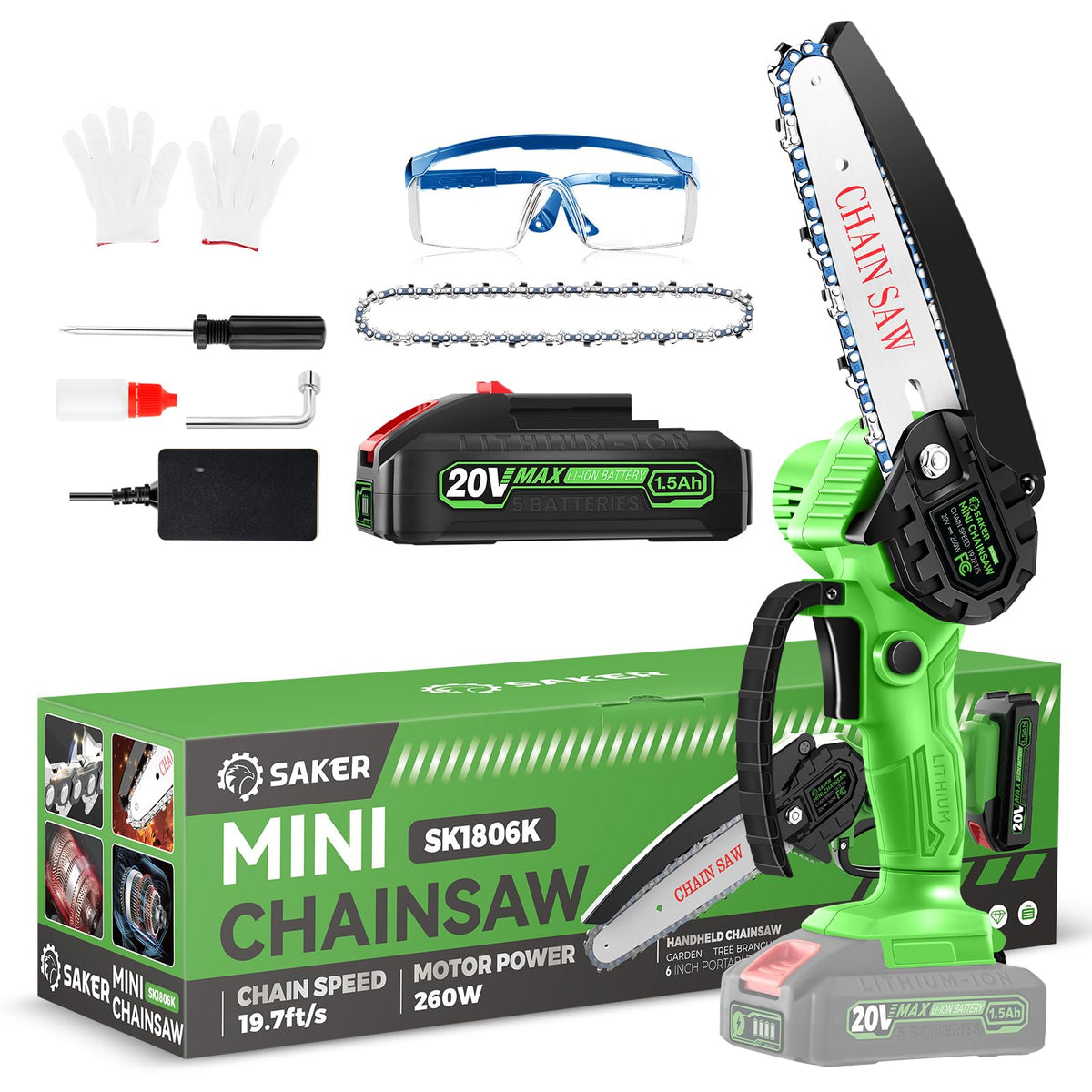 Saker Mini Chainsaw 6-inch in hand for precise pruning and trimming