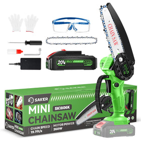Saker Mini Chainsaw 6-inch in hand for precise pruning and trimming