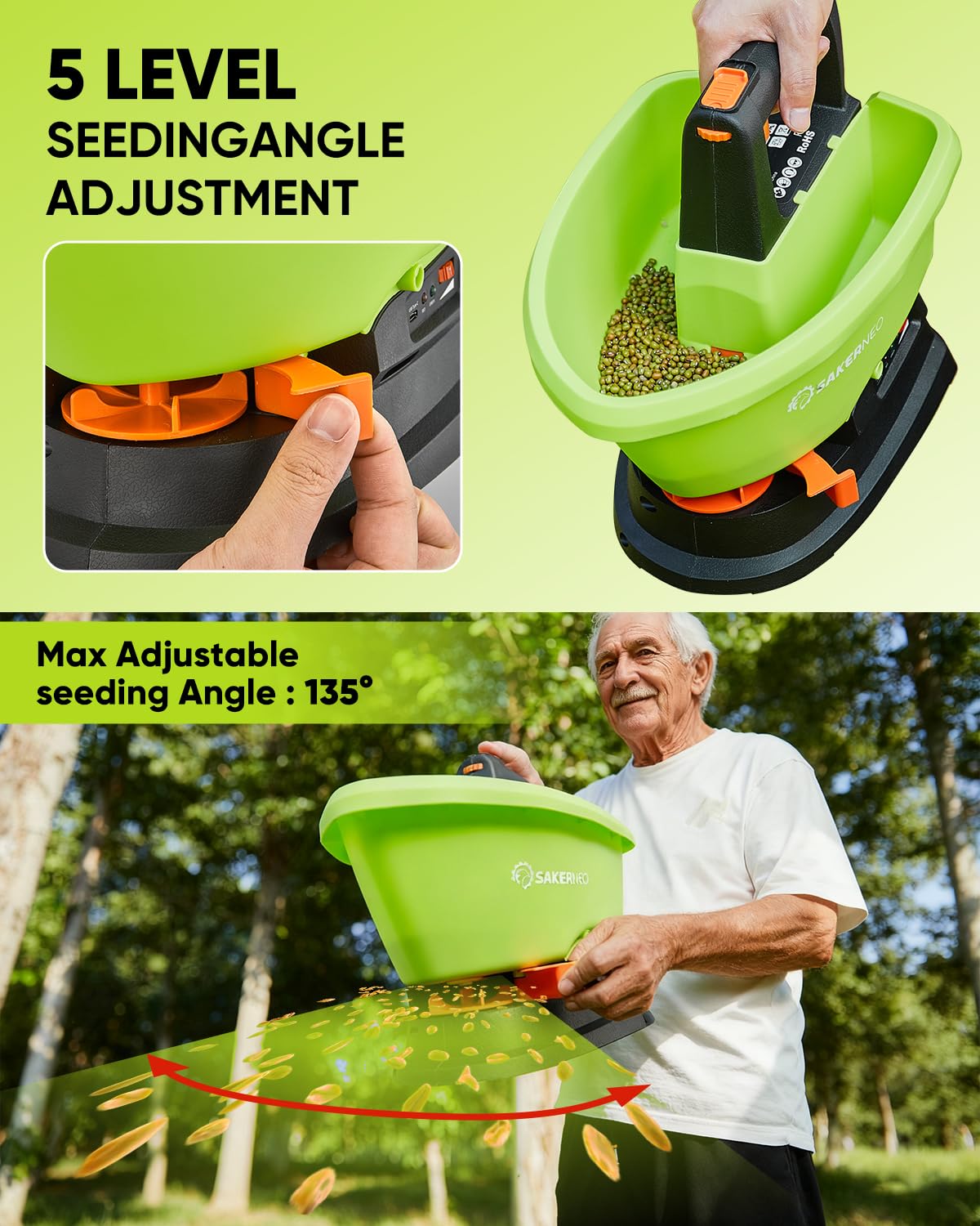 SAKERNEO cordless design lasts up to 5 hours.