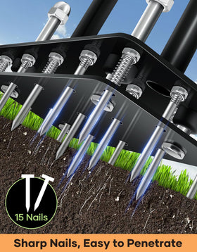 SakerPlus tool features reinforced footplate for stability during aeration