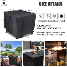 Saking fire pit cover showing side air vents and easy-grip handles