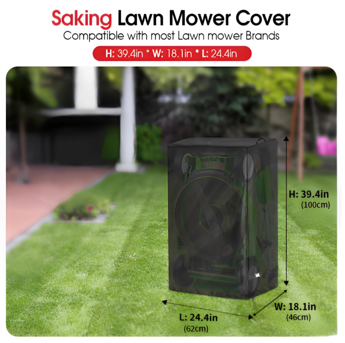 Saking lawn mower cover foldable 18-24 inch fits compact electric mowers
