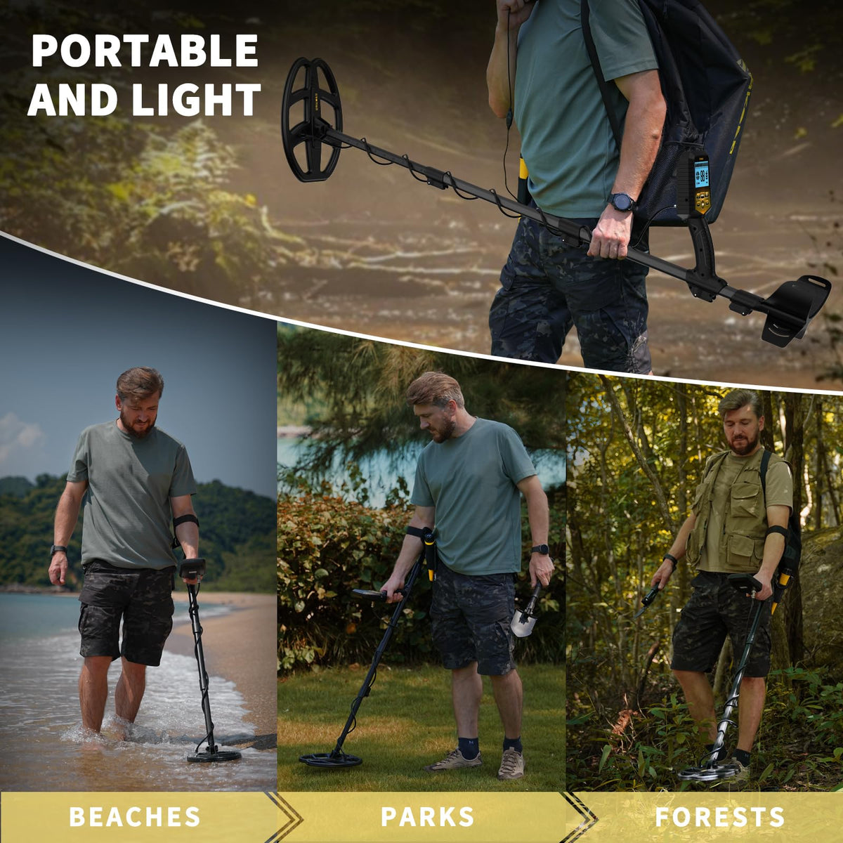 SAKOBS treasure-hunting kit includes backpack and headphones for easy transport