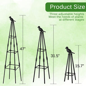 Anti-rust coated metal stands up to sun and rain.