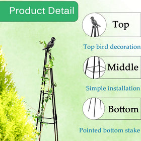 SAKOTE obelisk trellis with adjustable arms fits different pot sizes.