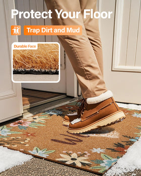SAKSUN artificial coir dirt trap mat protects floors by catching dirt