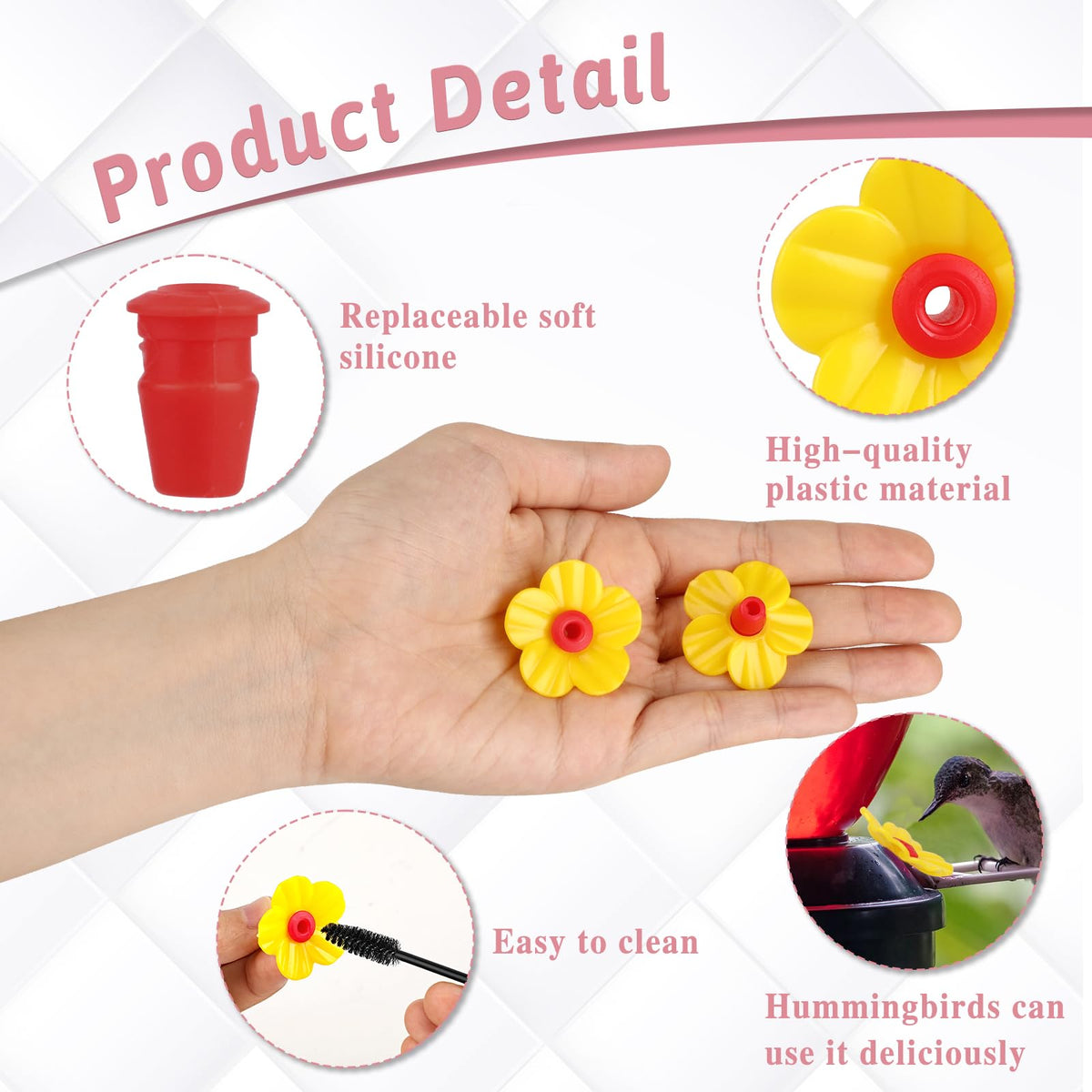Salbsever bee guards for hummingbird feeder protect water access