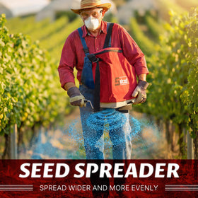 Salcod multi-purpose spreader for seed, fertilizer, and salt across yards.