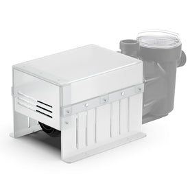 Salcod pool pump cover on an outdoor unit protects against rain and sun