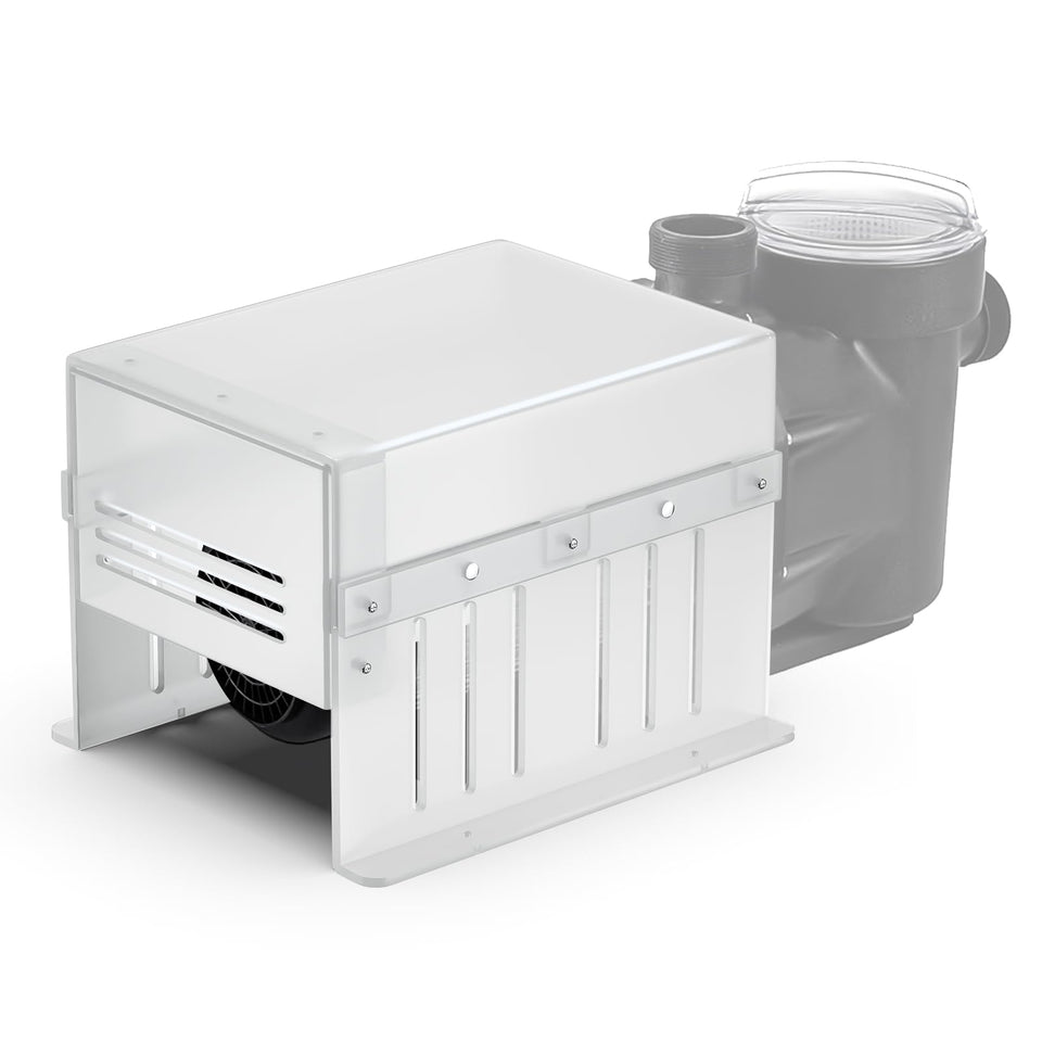 Salcod pool pump cover on an outdoor unit protects against rain and sun