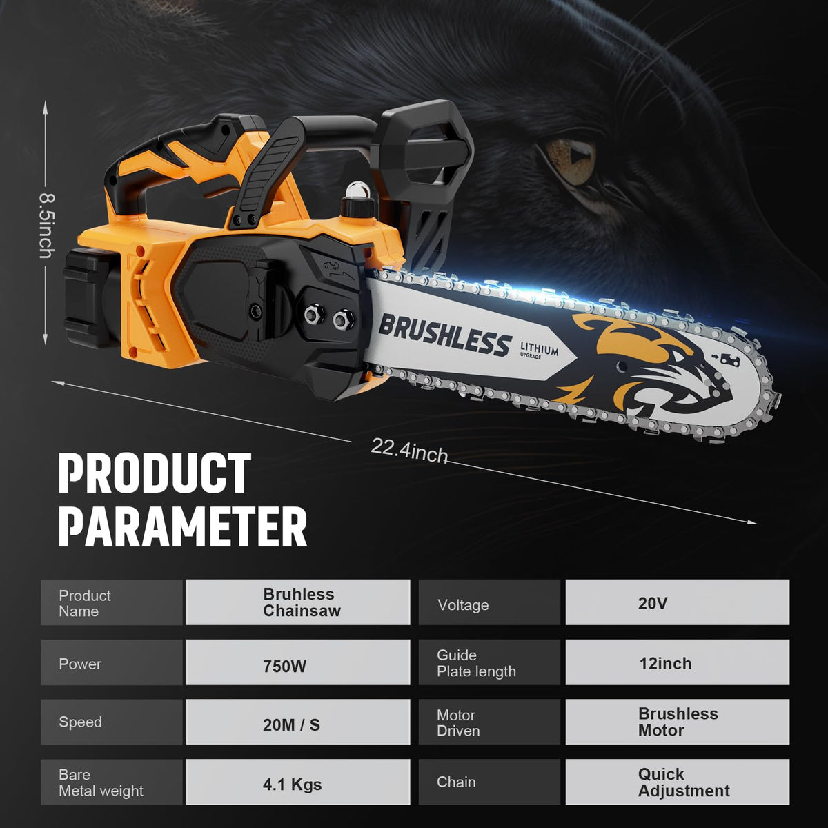 SALEM MASTER 12-Inch electric chainsaw guide bar cutting for smooth, precise pruning and wood cutting.