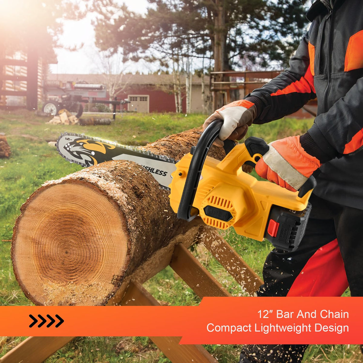 Cordless pruning with SALEM MASTER for branches and small limbs.