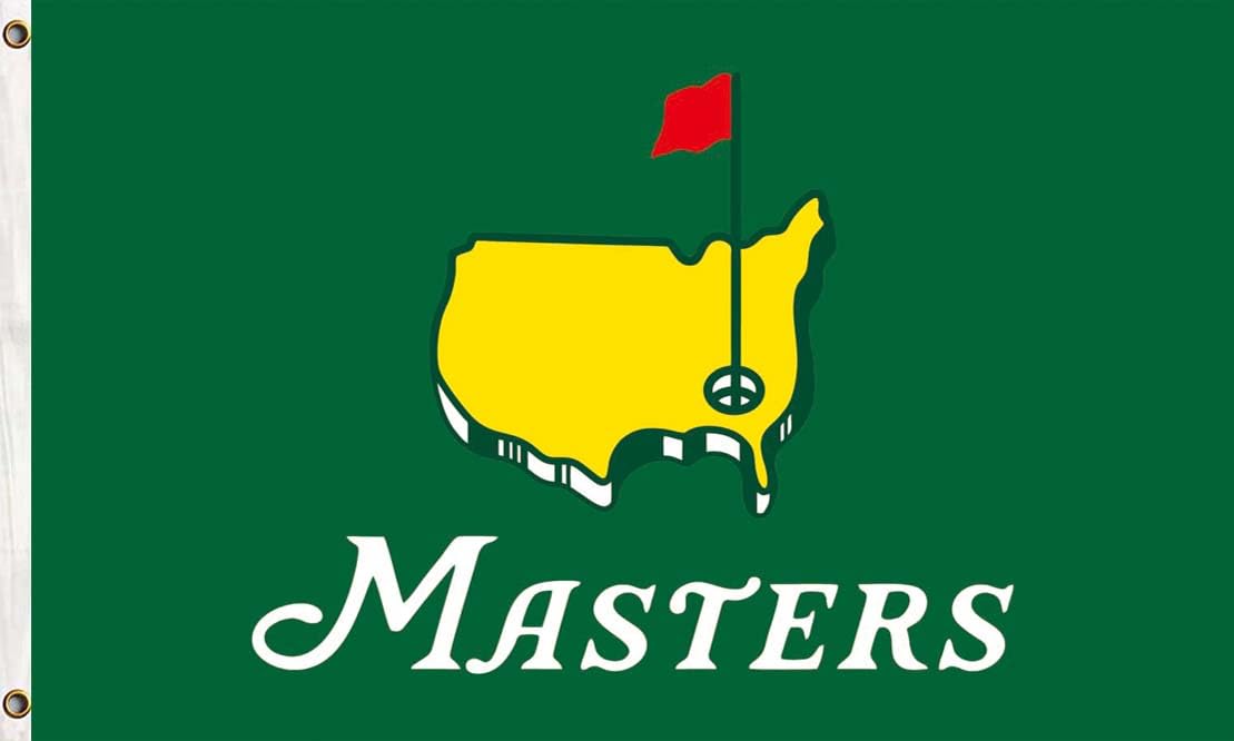 Salmophy Masters flag tapestry with Augusta National golf banner for dorm room decor and indoor/outdoor use.