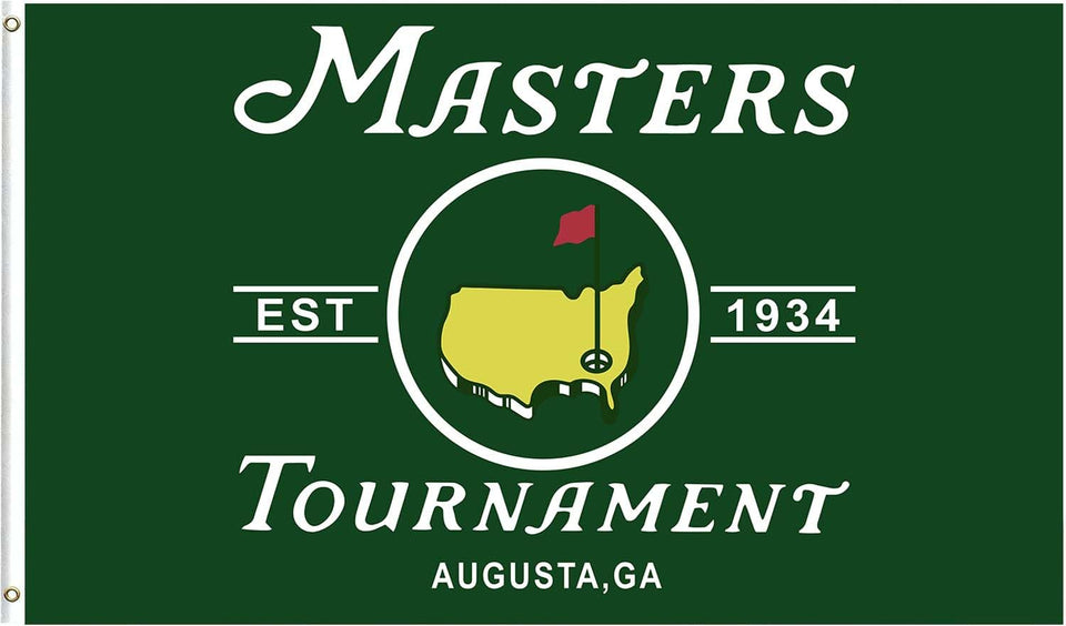 salmophy Masters Golf Flag Tapestry with vivid colors for durable outdoor yard decor.