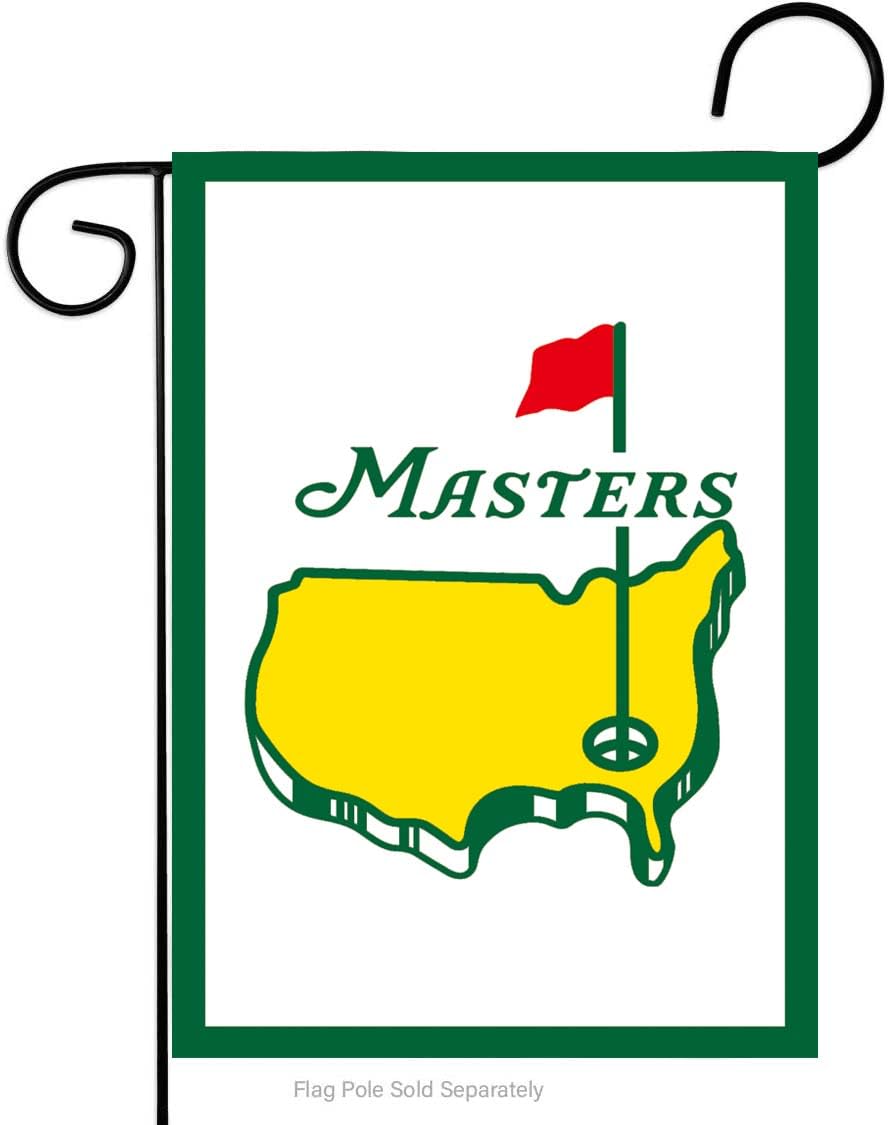 salmophy Masters Tournament garden flag featuring Augusta National logo, ideal for outdoor yard decor.
