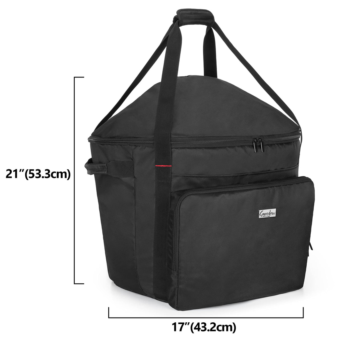SAMDEW bag dimensions 17in by 21in suit 18-inch grills.