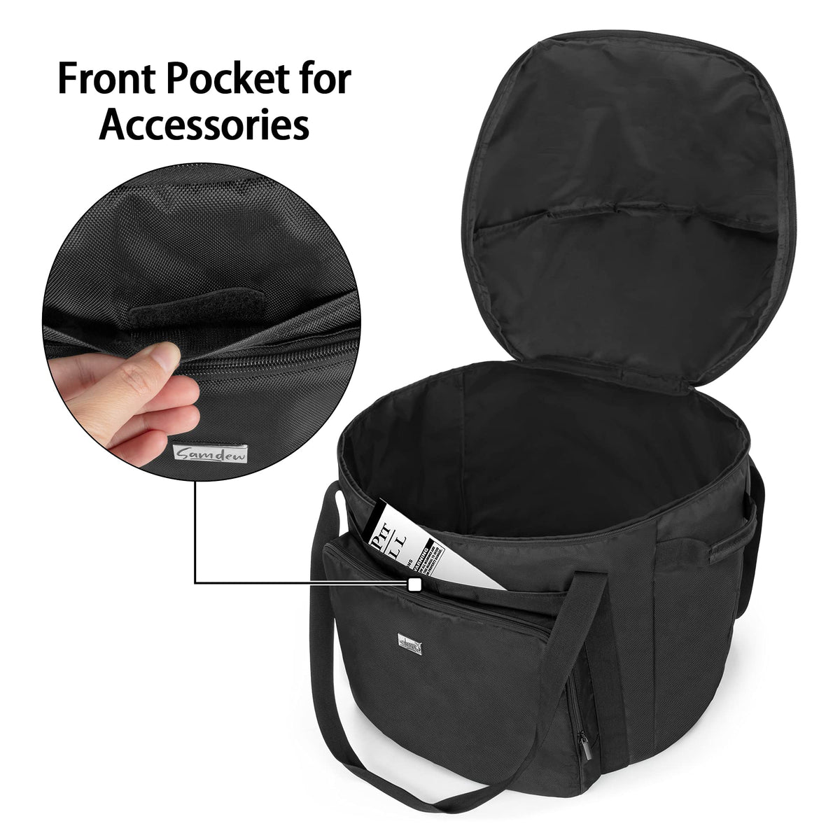 SAMDEW grill bag protected by water-resistant material shields grill from rain.
