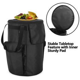 samdew propane tank cover made from water-resistant nylon protecting against rain.