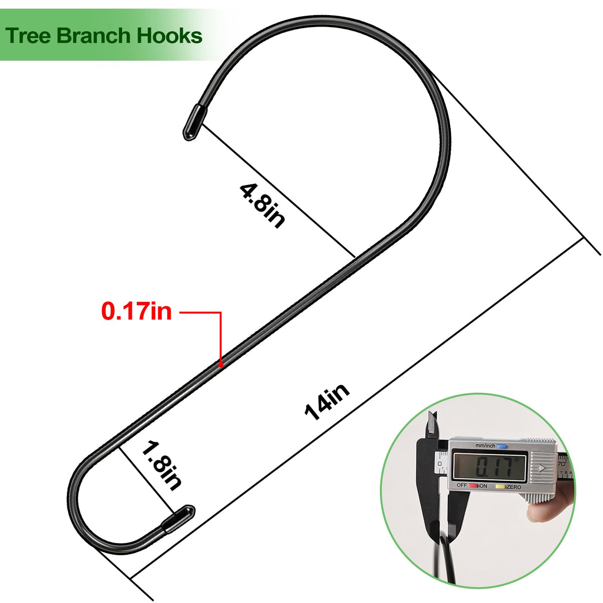 samhard extra-large S-hook supporting a heavy plant pot on a porch.