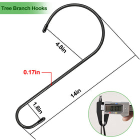 samhard extra-large S-hook supporting a heavy plant pot on a porch.