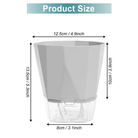 Samhe self-watering pot in gray supports steady moisture for herbs and small flowers indoors.