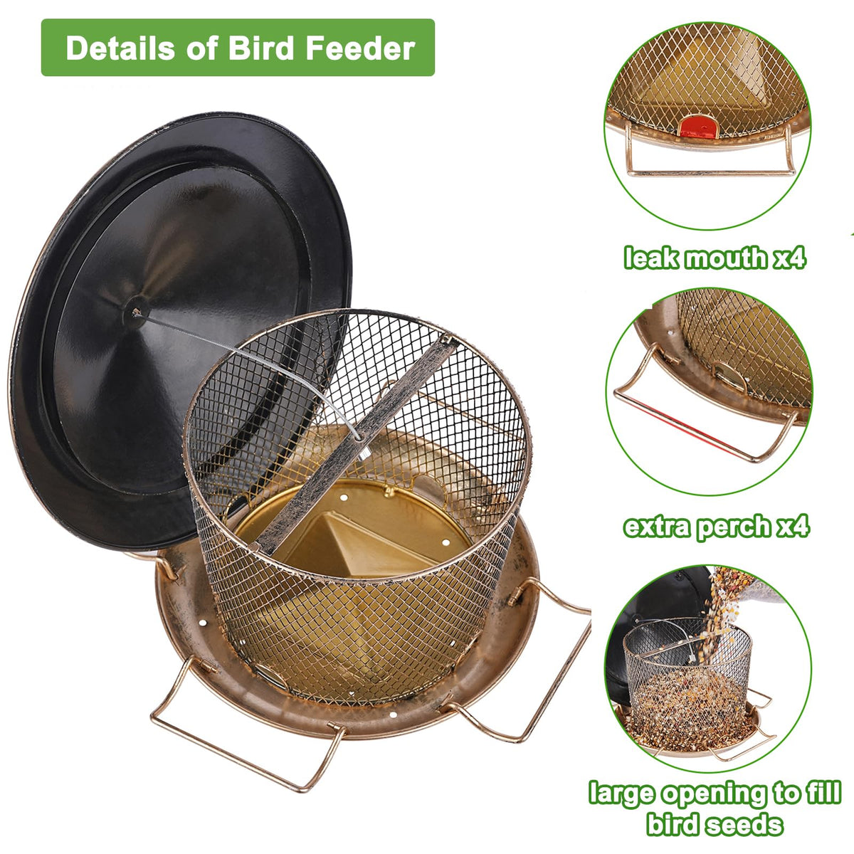 Samhe bird feeder attracts cardinals, finches, chickadees and more.