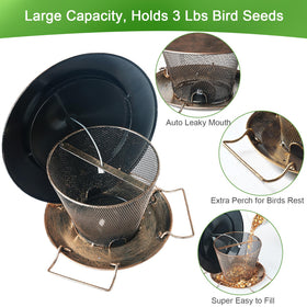 Samhe chew-proof metal construction resists squirrel damage for longer feeding sessions.