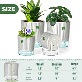Samhe self-watering pot 4-inch side view showing vented base and drainage