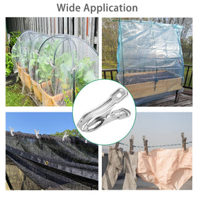 Samhopo 2in garden clips clamp shade cloth onto garden hoops for stability.
