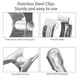 Samhopo clip demonstrates strong spring action gripping netting securely.