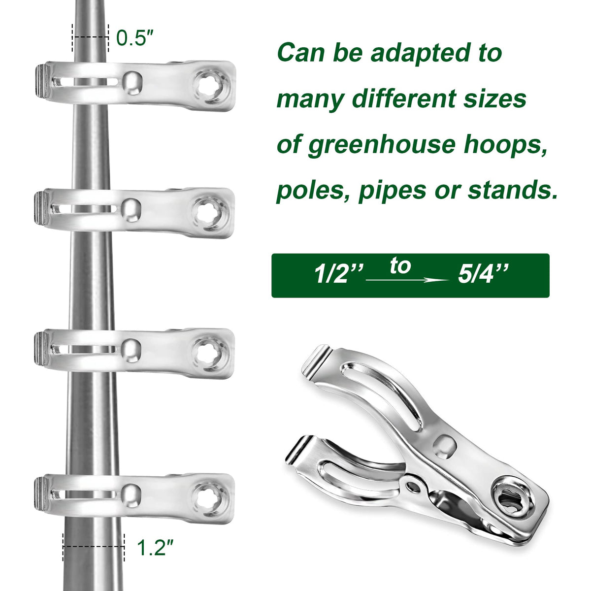 Samhopo greenhouse clip in stainless steel for durable outdoor use.