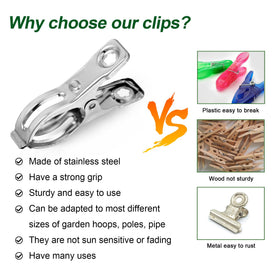 Samhopo heavy-duty clip secures netting during breezy days in the garden.