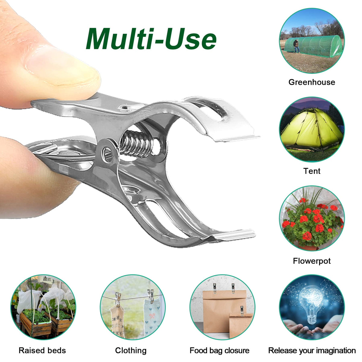 Samhopo multiuse clip suitable for clothespins, binder clips, and more around the yard.