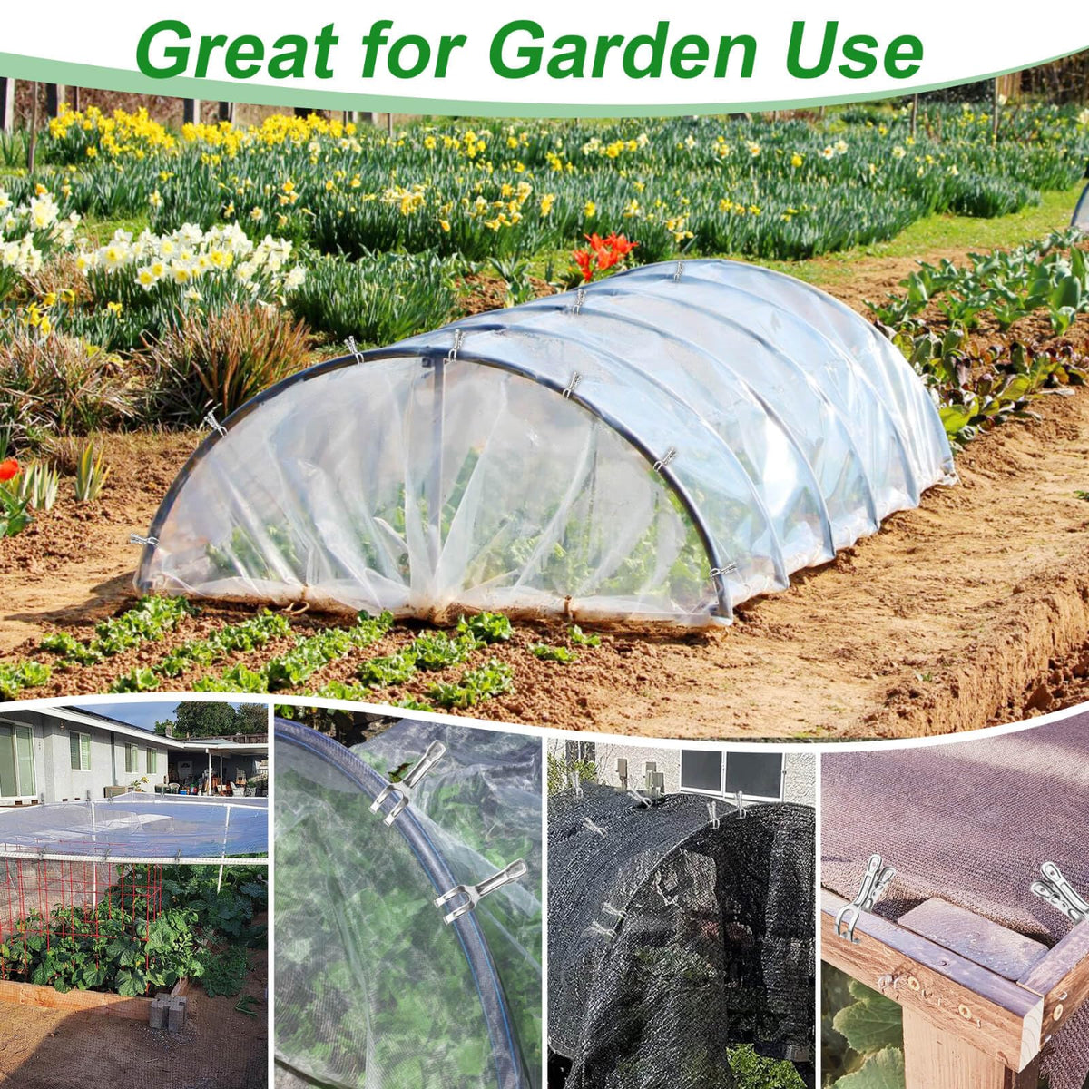 Samhopo stainless steel greenhouse clamps fit 3/4 to 2 inch pipes.
