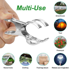 Samhopo wide-opening clamps fit PVC, metal, and wooden stakes.