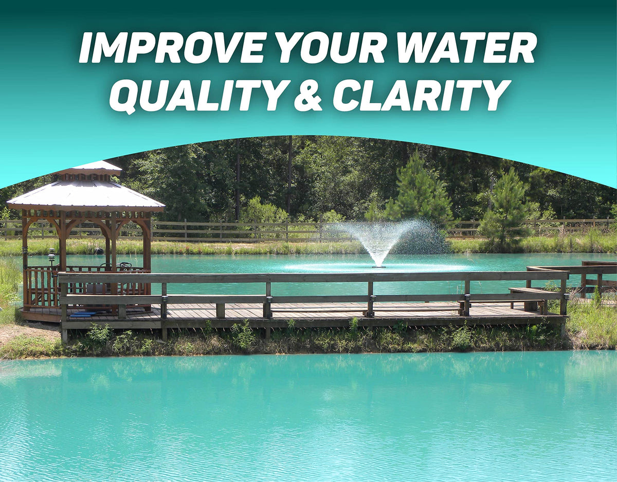 Sanco before-after view highlights subtle pond color change with dye