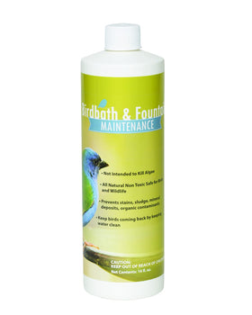 Sanco Bird Bath maintenance bottle shown for easy water feature upkeep.