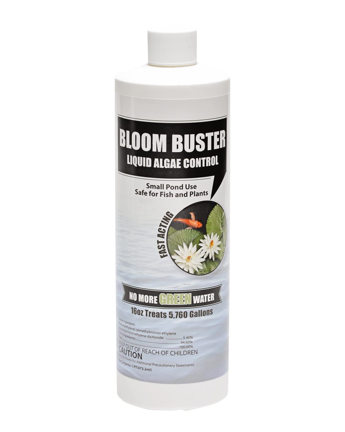 Sanco Bloom Buster bottle for pond algae control and fish-safe use