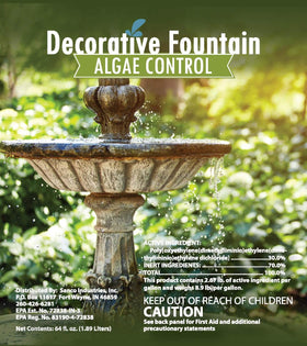 Sanco dosing schedule image shows practical algae control for water features.