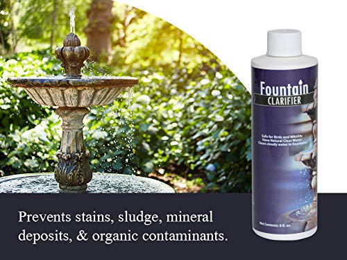 Clear fountain water after using Sanco Industries Clarifier in outdoor and indoor fountains