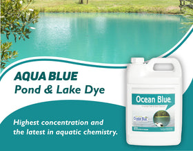 Sanco Ocean Blue water tint after application for a turquoise pond look