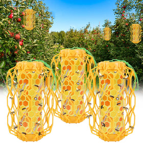 Sancodee Wasp Trap hanging outdoors in garden to attract wasps
