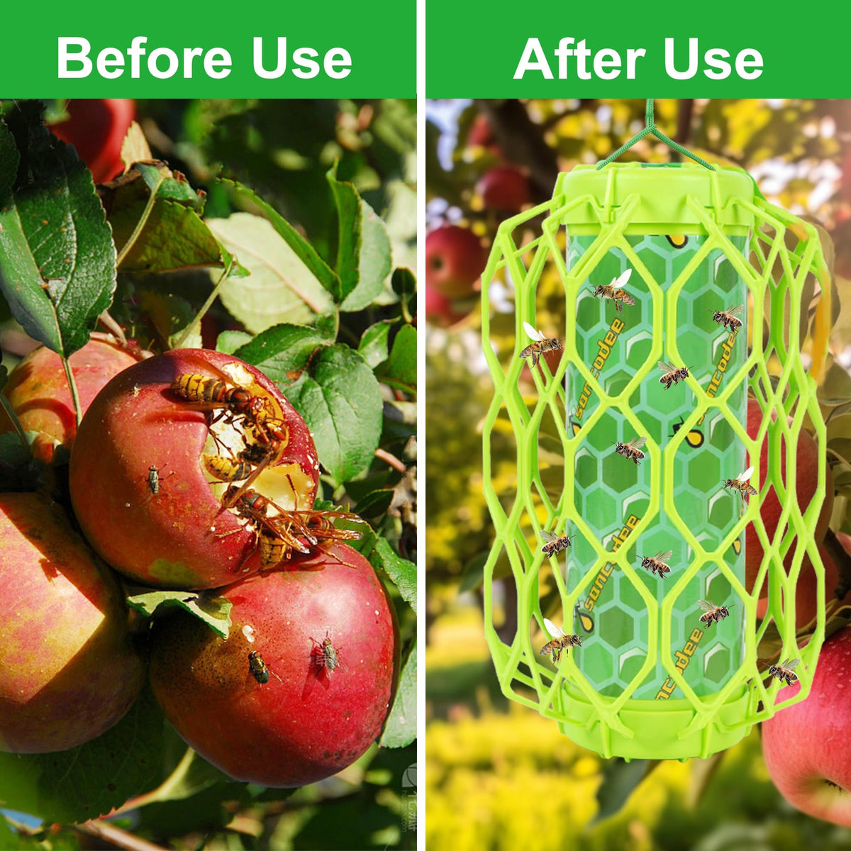 Sancodee wasp trap with snap stability design preventing tipping