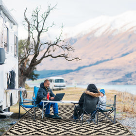 SAND MINE reversible mat serves patios decks beaches and RV trips.