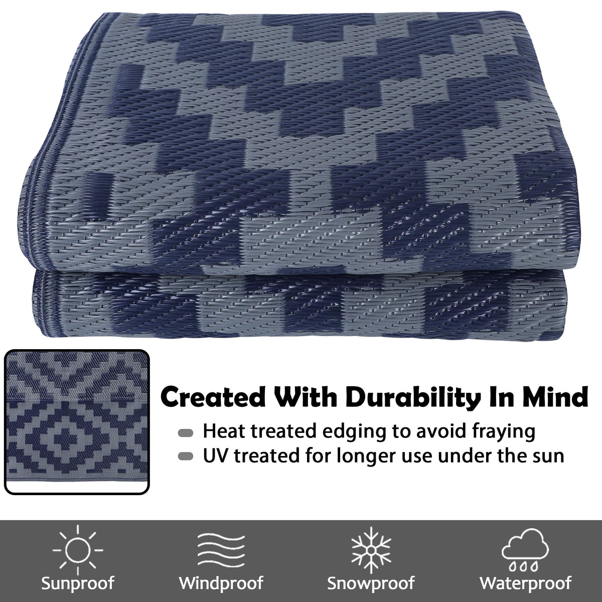 SAND MINE easy-clean portable rug for quick backyard getaways