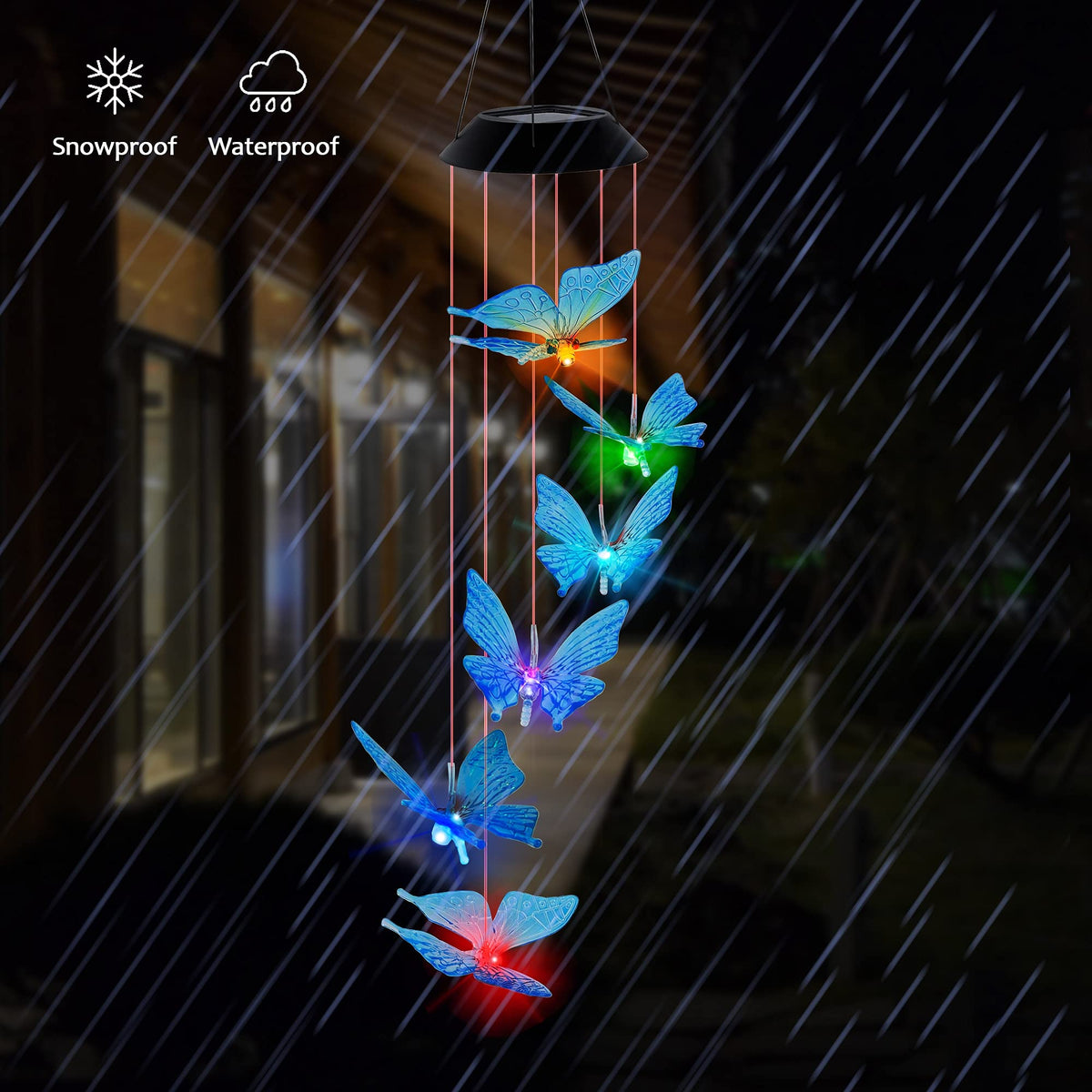 SAND MINE IP65 waterproof design keeps the wind chime outdoors in all weather.